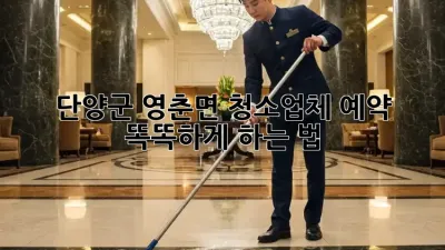 단양군 영춘면 청소업체 예약🧹 똑똑하게 하는 법!